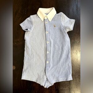 Ralph Lauren Knit Cotton Oxford Fun Shortall - 9months